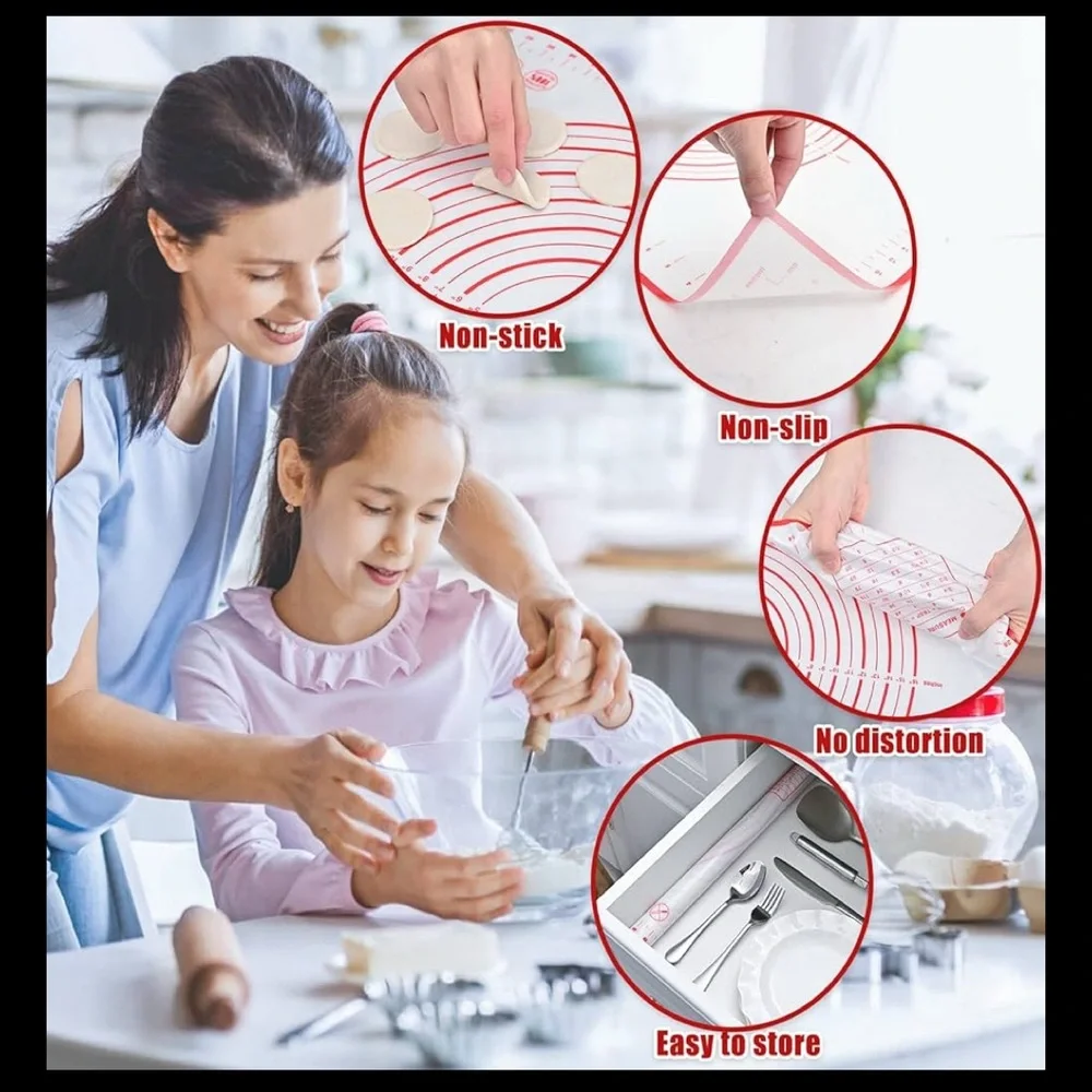 Red and White Baking Mat with Measurements